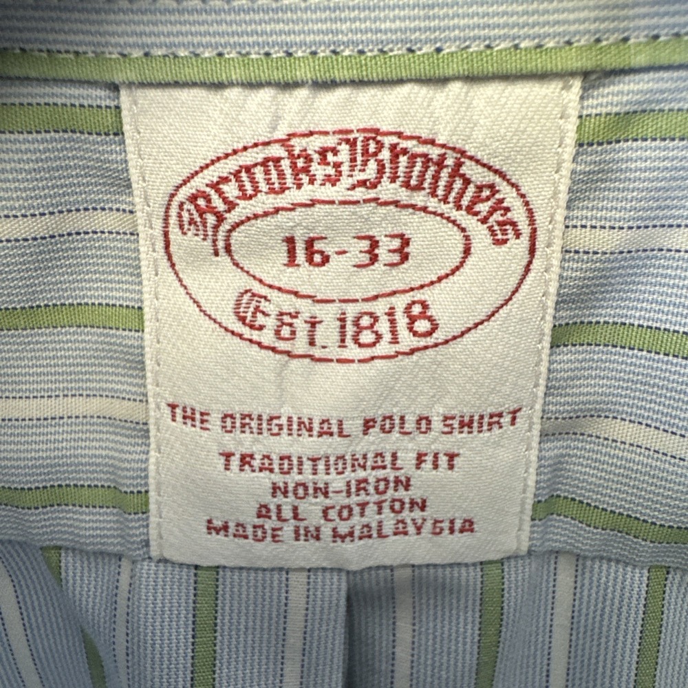 Brooks‎ Brothers 1818 Men's Tailored Stripes Dress Shirt 16-33 - Picture 7 of 8